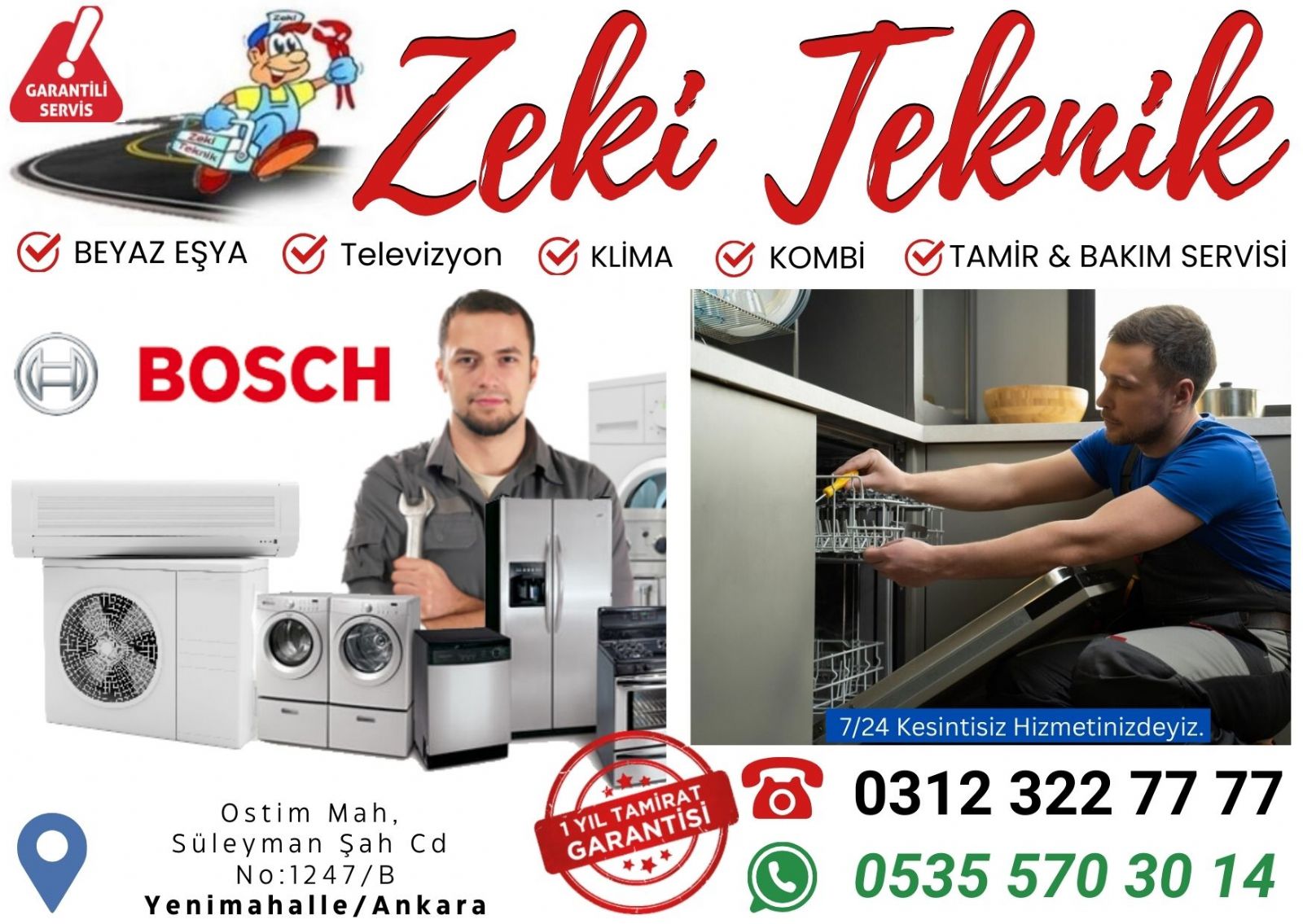 Ostim Bosch Beyaz Eşya Servisi